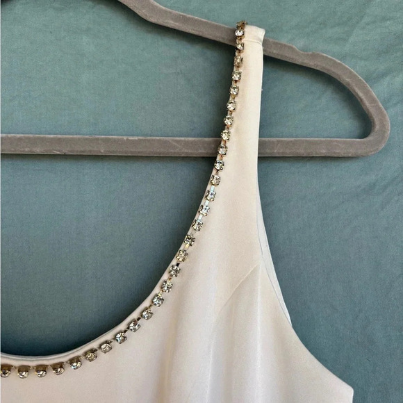 NWOT IEENA MAC DUGGAL White Embellished Sleeveless Evening Dress Size 4 Evening - Picture 8 of 13